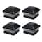 Glitzhome® 7" Black Solar Powered LED Fence Post Cap Lights, 4ct.